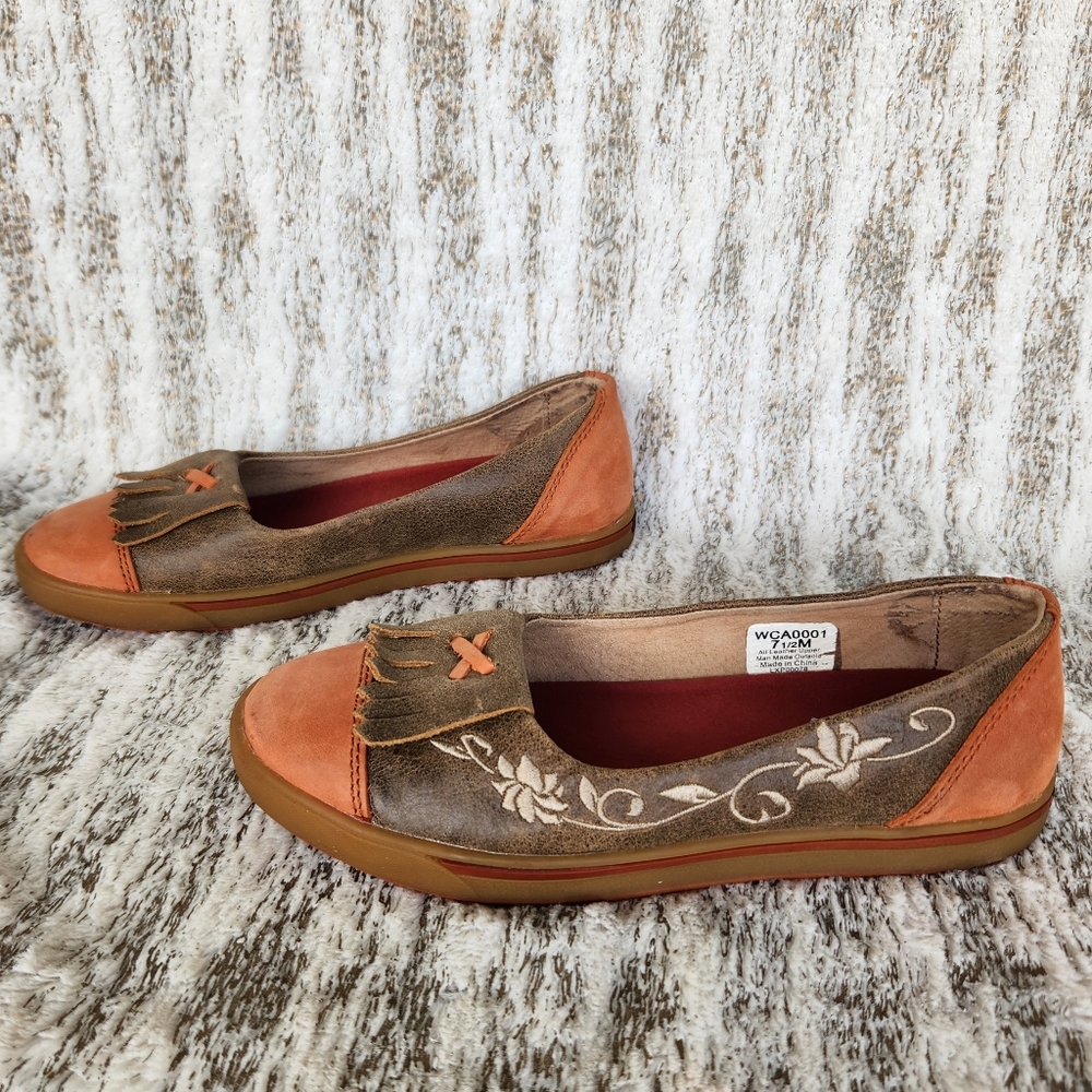 Twisted X WCA0001 "Driving Moc Flat" Slip-On Sunburn/Bomber Fringe, Women's 7.5 - Picture 6 of 11
